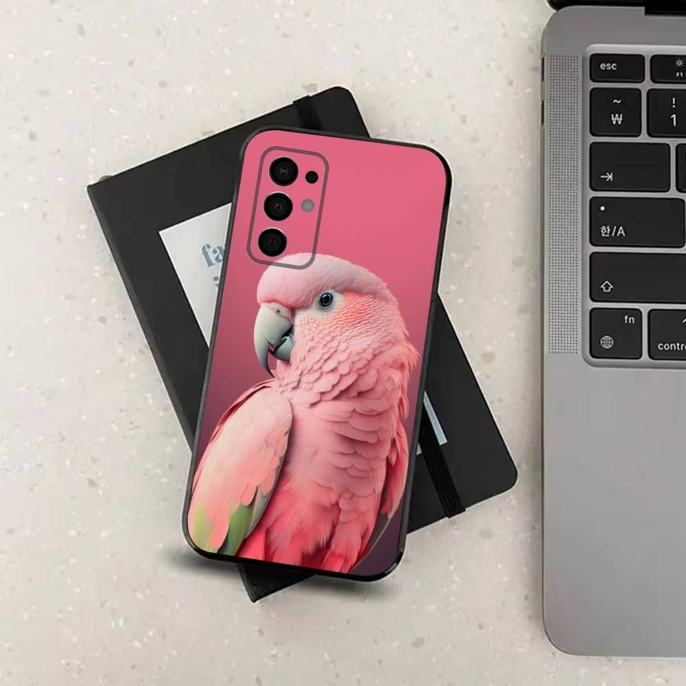A-Animal Parrot Bird Phone Case For Samsung Galaxy A73,31,32,72,41,53,52,71,22,5G,Note,J7,8,9 Soft Black Silicone Cover
