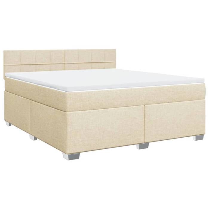 Maison Exclusive - Sommier à lattes de lit avec matelas Crème 180x200 cm Tissu