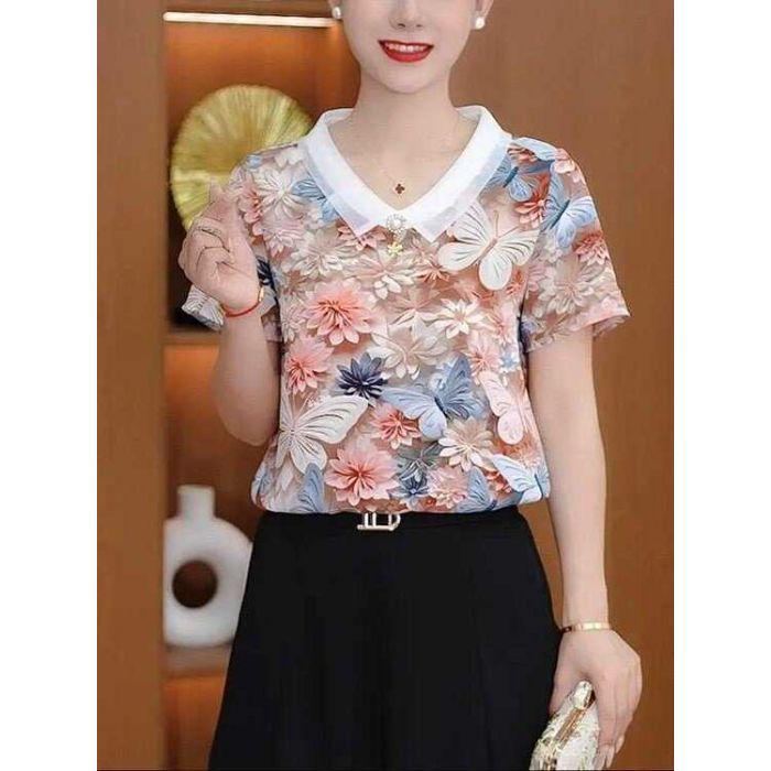 

Chic Summer 2025 Women s High-End Fashion Print Top Quadruple Extra Large