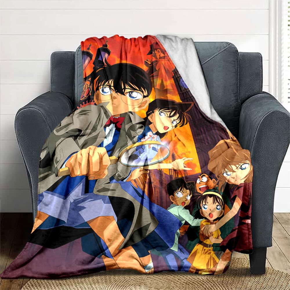 Manta de Franela Misteriosa Detective Conan Súper Suave Cálida Acogedora para Sofá Cama Oficina Viaje Todas las Estaciones Decoración del Hogar Regalo