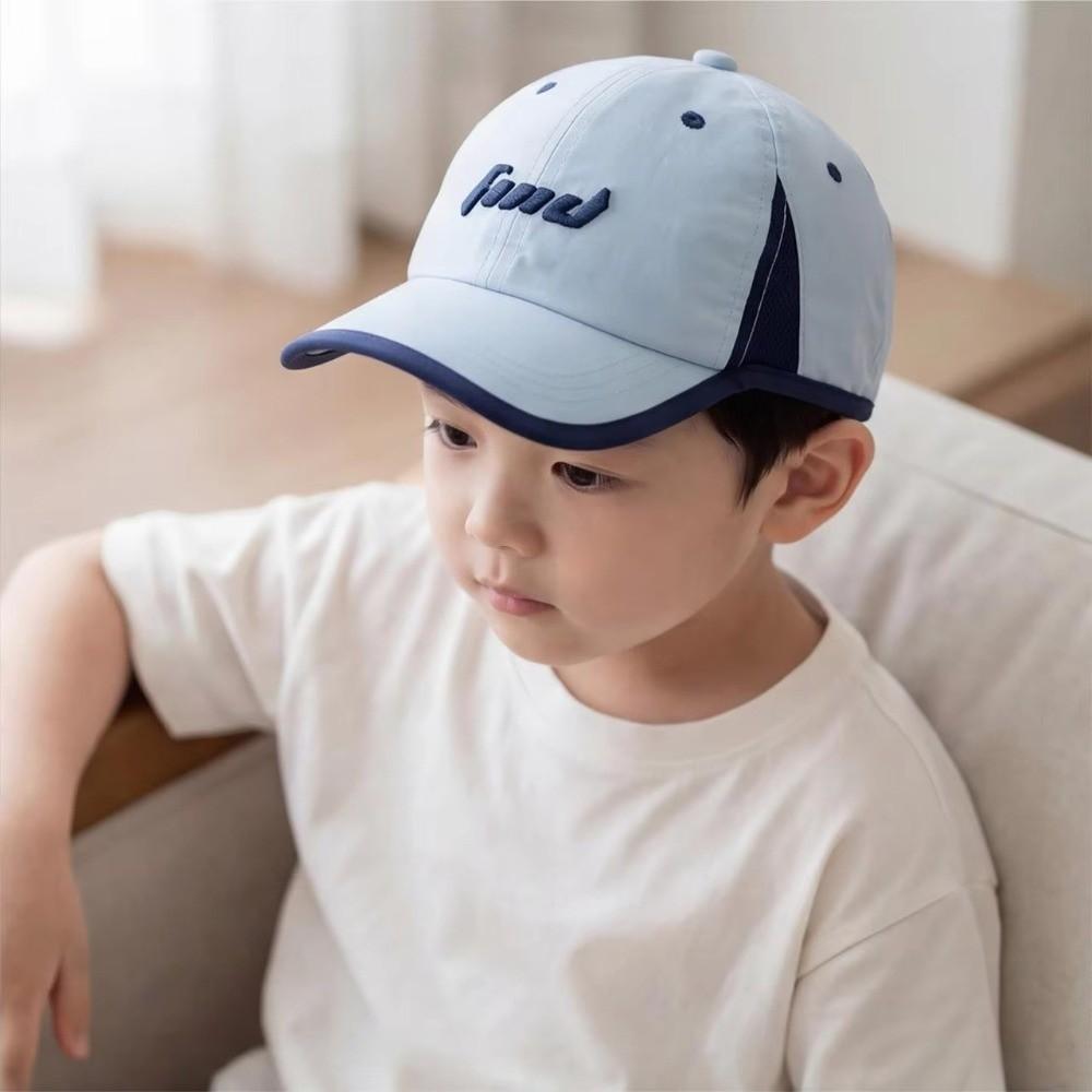 Thin Kids Sun Hats Letter Embroidery Outdoor Sunshade Caps Quick Dry Caps for Children Aged 2-8