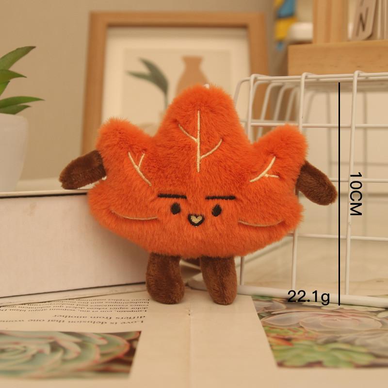 Soft Leaf Maple Plush Toy Keychain Bag Decoration Pendant Collectible Gift