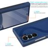 Plain Faux Leather Full Coverage Z Fold 7 Phone Case with Anti-Spy Glass Film, A Pen Stylus for Samsung Z Fold 7 Fold 6