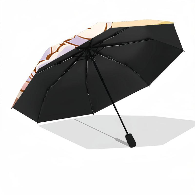 1pc StellaLou's Whimsical Garden Cartoon Umbrella, Portable 3-Fold Compact Umbrella, Suitable for Camping, Hiking and Travel, Ideal Easter B