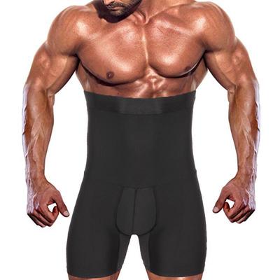 Men High Waist Seamless Boxer Briefs Shapewear Tummy Control Shorts Body Shaper Slimming Underwear