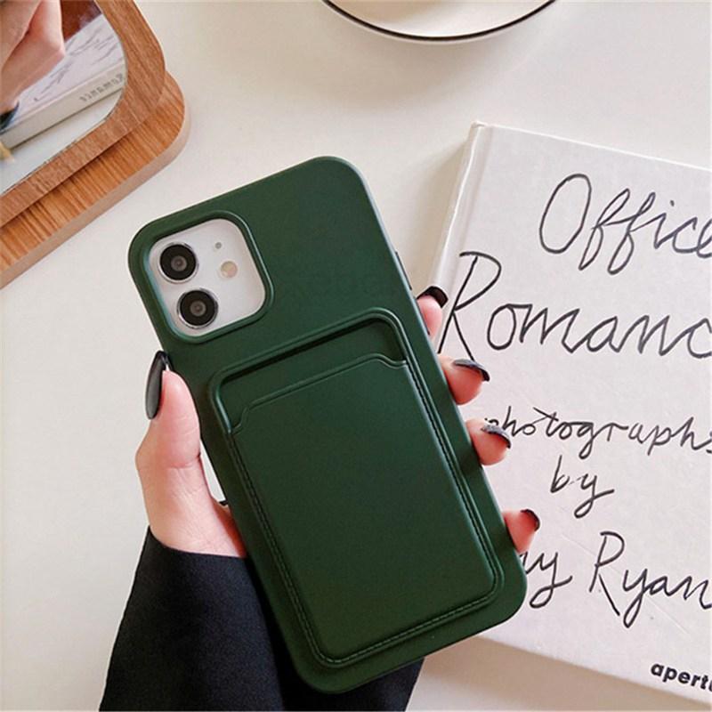 Soft Silicone Phone Case For iPhone 13 Pro Max 12 11 Card Slots Pocket Wallet Back Cover for Samsung S21 A32 Xiaomi Poco M3 Pro Redmi 9T