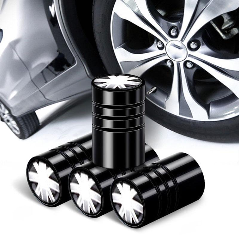 YSA5 4Pcs General UK Flag Bike Moto Car Tires Wheel Valve Cap Cover For Mini Cooper Countryman Clubman R55 R56 R60 F55 F60 Car Stye
