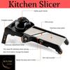 Versatile adjustable stainless steel mandoline food perfect for effortless slicing of and french with included gloves and cleaning brush 7-in-1