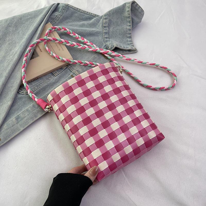 Summer niche woven bags women's new fashion versatile messenger bags popular shoulder bucket bags