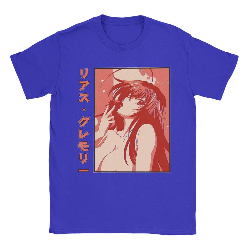 Rias Gremory Köstliche Erdbeere High School DxD T-Shirt Herren Baumwolle Oberteile Shirts Retro Rundhals Kurzarm