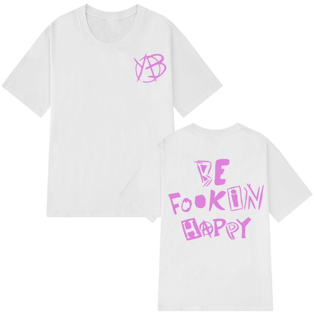 Rock Singer Yungblud Be Fookin Happy T Shirt Summer Casual 100_ Cotton T-shirts Men Women Hip Hop Fashion Tee Shirt Oversize