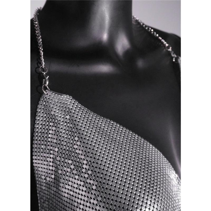 Women Nightclub Backless Metallic Sequin Spaghetti Strap V Neck Halter Split Dress Elegant Party Dress For Evening Wear