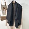 Simple literary and artistic yarn with sunscreen, elegant shawl, women's solid color square short fringed temperament scarf