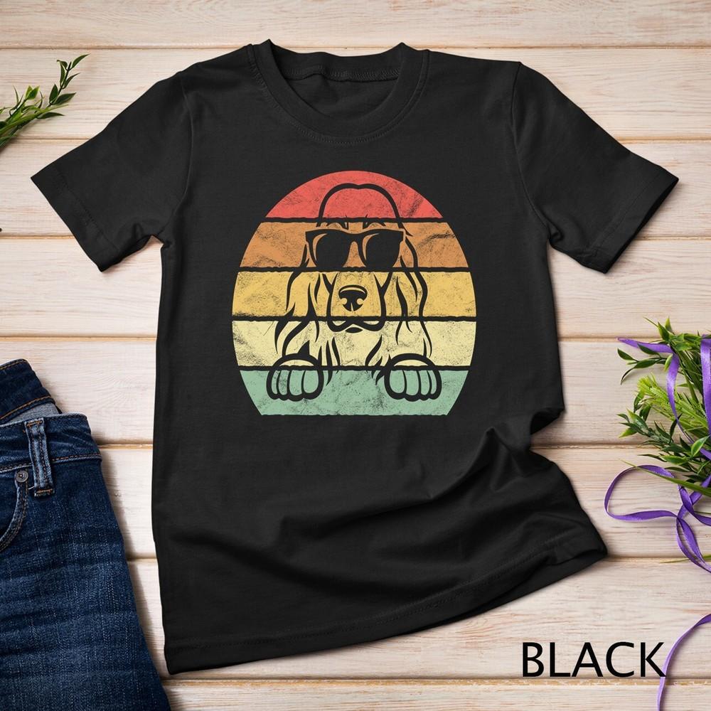 

English Cocker Spaniel Vintage Black Sunglasses Pet Dog Love Unisex T-shirt M