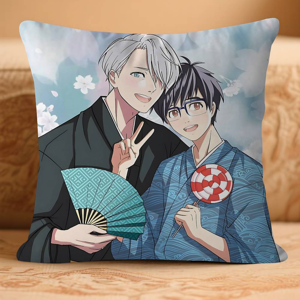 

Yuri Anime On ICE-E Pillow Case Removable Washable Cushion Cover – All-Season Soft Linen 16x16Inch