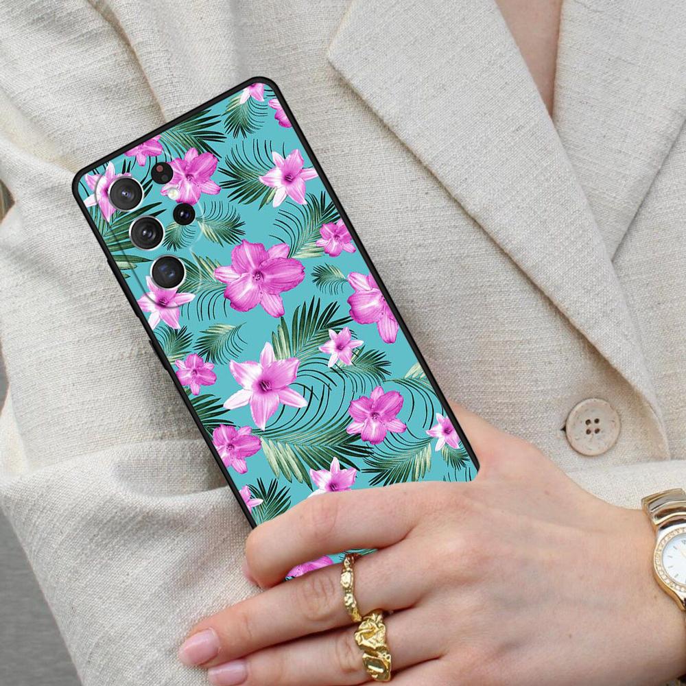 Tropical Paradise Hawaiian Flower Cell Phone Case for Samsung Galaxy S26 Ultra S25 S24 S23 S22 S21 S20 Note10 Cover