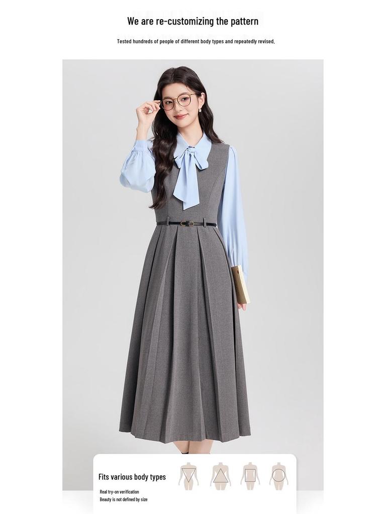 Women's Academy Style Petite Vest Dress for Formal Occasions and Teacher Interviews