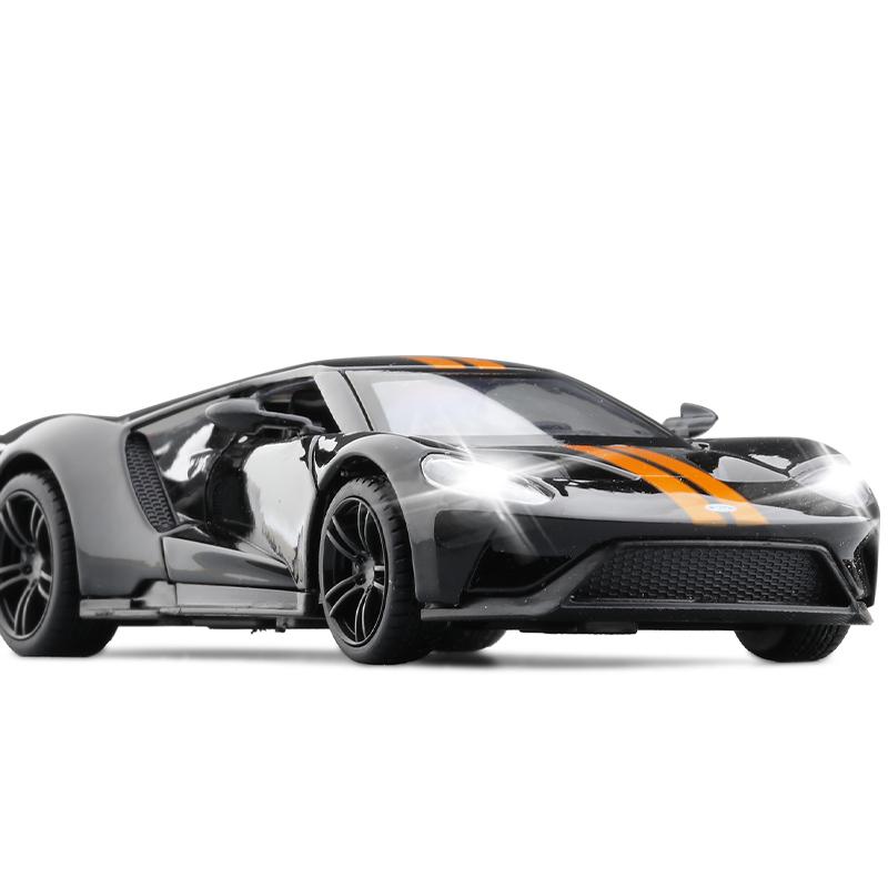 1:32 Ford GT 2017 Supercar Alloy Car Die-casting Modelo Som e Luz Modelo de Carro Coleção de Brinquedos Presente para Crianças