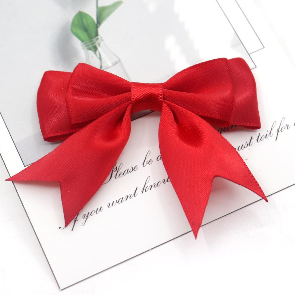 2,5 cm Polyester mit Schwalbenschwanz-Wickelbund Schleife DIY Handgefertigte Blume