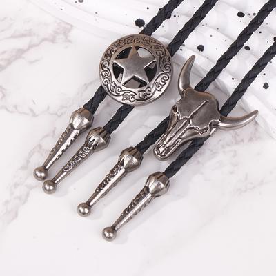Regulowany naszyjnik z pięcioramienną gwiazdą w stylu western cowboy bolo tie rodeo dance