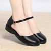 Thick Heel Summer New Fashion Soft Leather Mother Round Hollow Women's Shoes Girl
