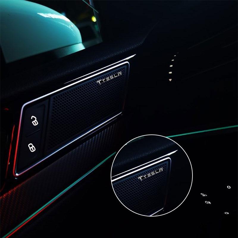 3D Car Styling Sticker Aluminum Emblem interior Speaker audio Badge For Tesla Model 3 Model X S 2016-2020 Decals TM3 TMX TMS Decal