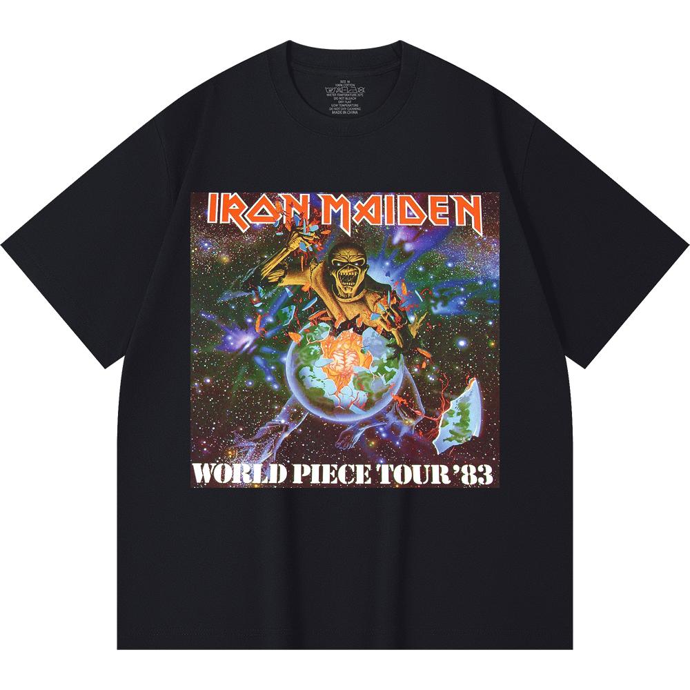 Camiseta Heavy Metal 100% Algodão 230 Gsm Estampa de Banda de Rock Música Popular Unissex Camiseta de Algodão Pesado