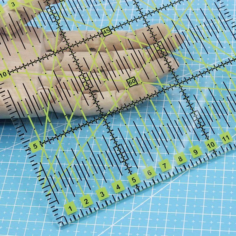 1pcs Acrylic Patchwork Ruler Sewing Measuring Layout Ruler Multifunctional Anti-Skid Tool Rulers Sewing Tool Accessories