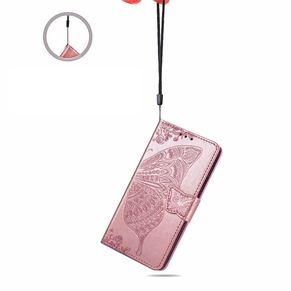 Flip case for Oppo Reno 12FS / 12F, Butterfly, rose gold