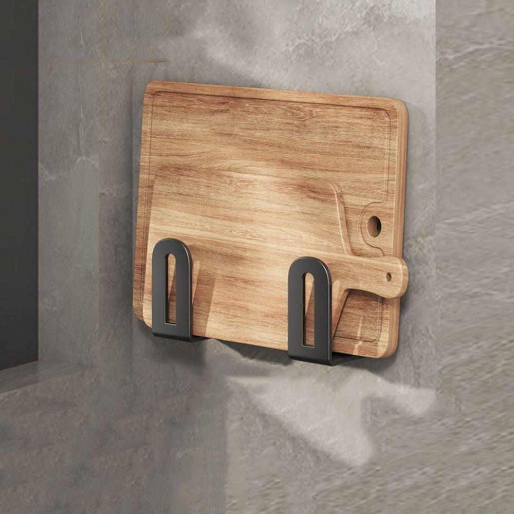 2pc/set Stainless Steel Cutting Board Holder Black/Grey/Silver Lid Rack Holder  for Kitchen