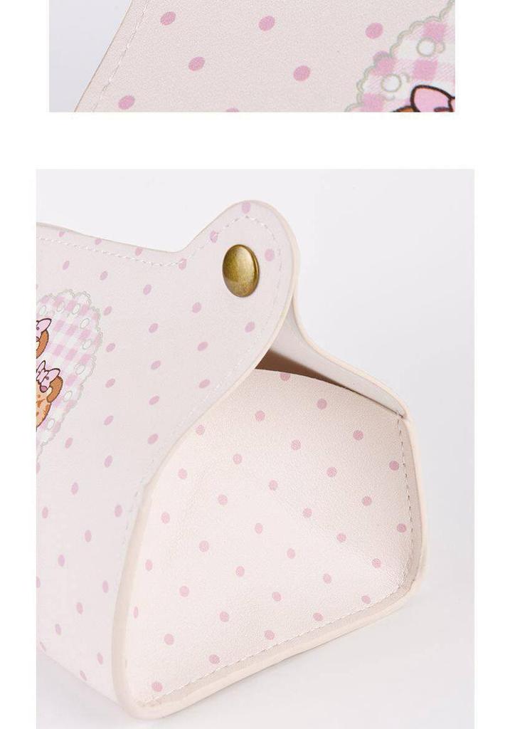 Creative Leather Cartoon Tissue Box with Cat & Dog Print for Home & Car Use