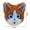 Plush Blue Light Cat Head Mask Kitten Face Cover Cosplay Cat Disguise Masks Glowing LED Neon Party Mask Costume Party Halloween
