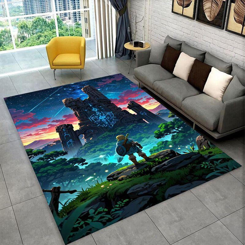 Classic Z-Zelda Cartoon Games Non-Slip Area Rug for Living Room,Bedroom,Playroom,Soft Carpet Floor Mat Home Decor Rug Kids Room