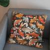 2D Colorful Koi Fish Pattern Decorative Pillow Cover Pattern Cushion Cover Suitable For Sofa Bedroom Car Pillow Cover
