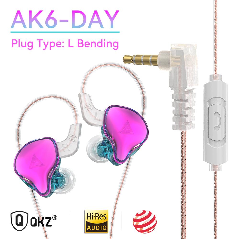 Original QKZ AK6 DAY/AK8 Wired Earphones Dynamic HIFI Bass 3.5mm AUX In-ear With MIC Sport Game Music K Song Live Earbuds