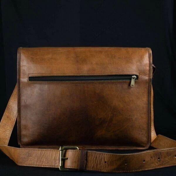 Bag Laptop Briefcase Dark Brown Men's Distressed Leather Messenger Shoulder