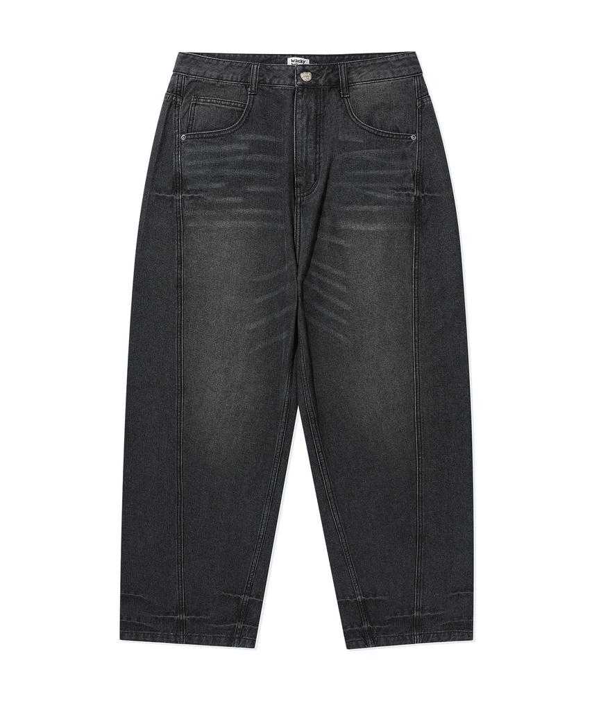WACKY WILLY [26Ss] Wide Denim Pants Black