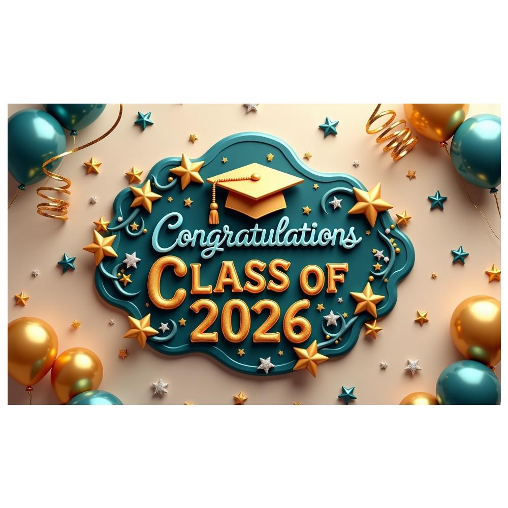 Congrats Background Balloon Decor Graduation Celebration Banner Graduation Decoration Display Elegant Design For Graduation