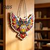 Acrylic Puzzle Owl Puzzle, Colorful Rainbow Reflection Hanging Pendant, No-Glue Window Visor Decoration DIY Assembly Sun Collector, for Garden