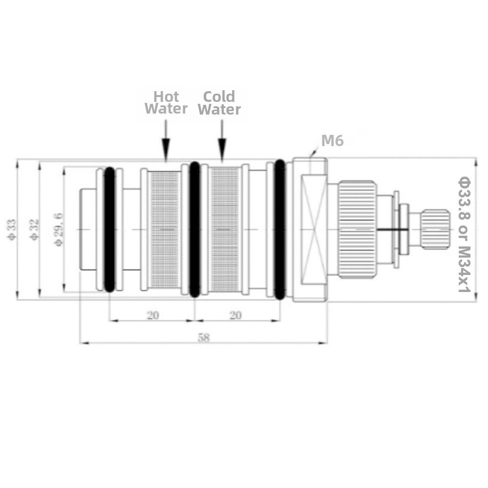 Thermostatische Duschkartusche Messing Mischventil Stange