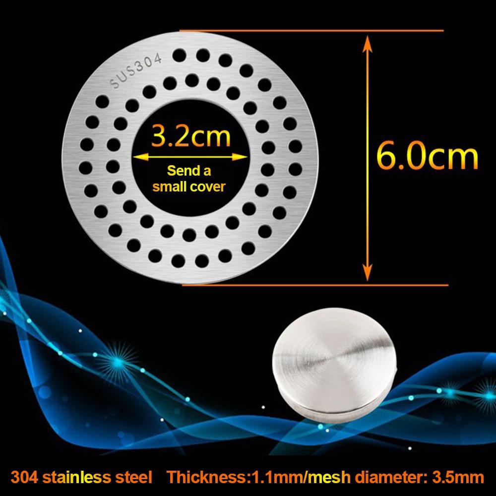 Stainless Steel Floor Drains Cover Dense Holes Anti-blocking Shower Hair Catcher Round Square Drain Hair Filter Shower Drain
