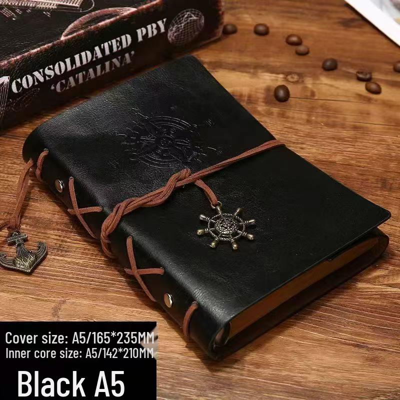 Vintage Pirate-Themed Loose-Leaf Journal - Kraft Paper & Doodle Diary