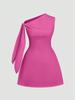 Elegant Women's One-Shoulder Sleeveless Retro Slim Fit Dress
