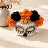 Lightweight Skull Masque Design Halloween Masquerade Masque, Flower Mexican Day of The Dead Comfortable Face Eye Cushion for Costume, Fancy