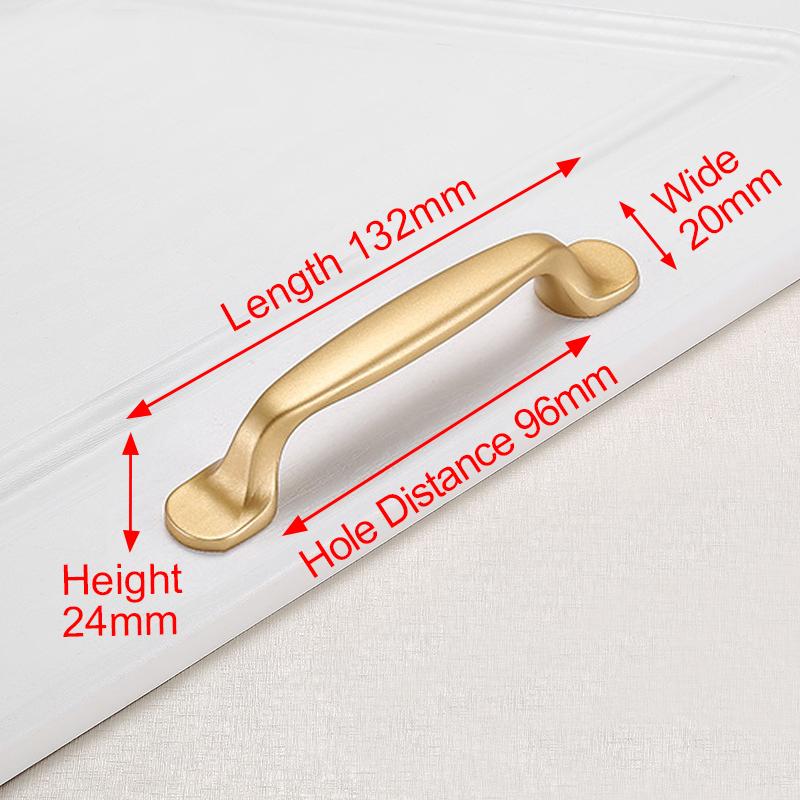 KAK Europäischer Stil Mattes Gold Schrankgriffe Massive Aluminiumlegierung Küchenschrank Griffe Schubladengriffe Möbelgriff Beschläge