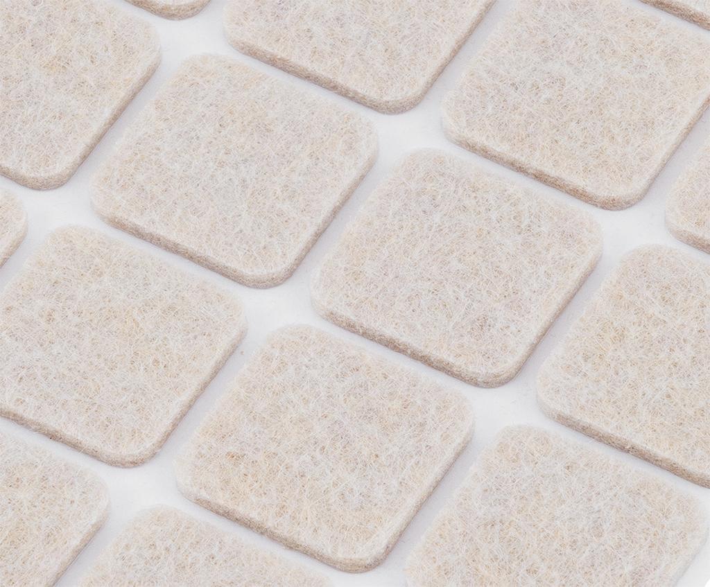 Podkładki filcowe samoprzylepne, jasnobrązowe 20x20 mm, 20 szt.