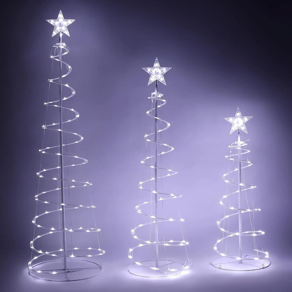 Pack Spiral Christmas Tree Lights Outdoor Lighted Decorations Yard Xmas Eve Night Dcor JOYFY LED 3 218 for Entertaining Play Safe Kid Friendly Fun