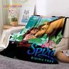 Spirit – wild und frei Zeichentrickpferde Weiche Flanelldecke für Betten Schlafzimmer Sofa Picknick, Überwurfdecke zum Zudecken Outdoor-Freizeit Geschenk