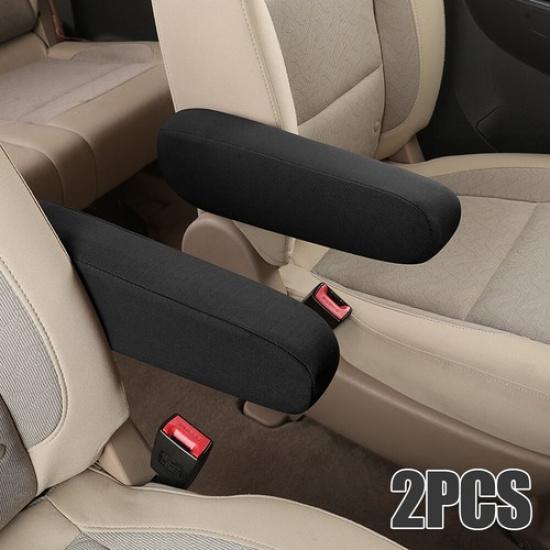 2Pcs Elastic Fabric Vehicle Car Interior Seat Armrest Protector Cover Universal чёрный