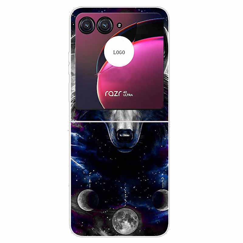 

For Moto Razr40 Ultra Case Clear Bumper Flower Cat Plastic Phone Cover for Motorola Razr 40 Ultra Fundas Razr+ Razr4 Hard PC -Moto Razr40 Ultra